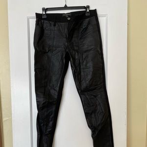 BR Sloan faux leather front panel black jeans